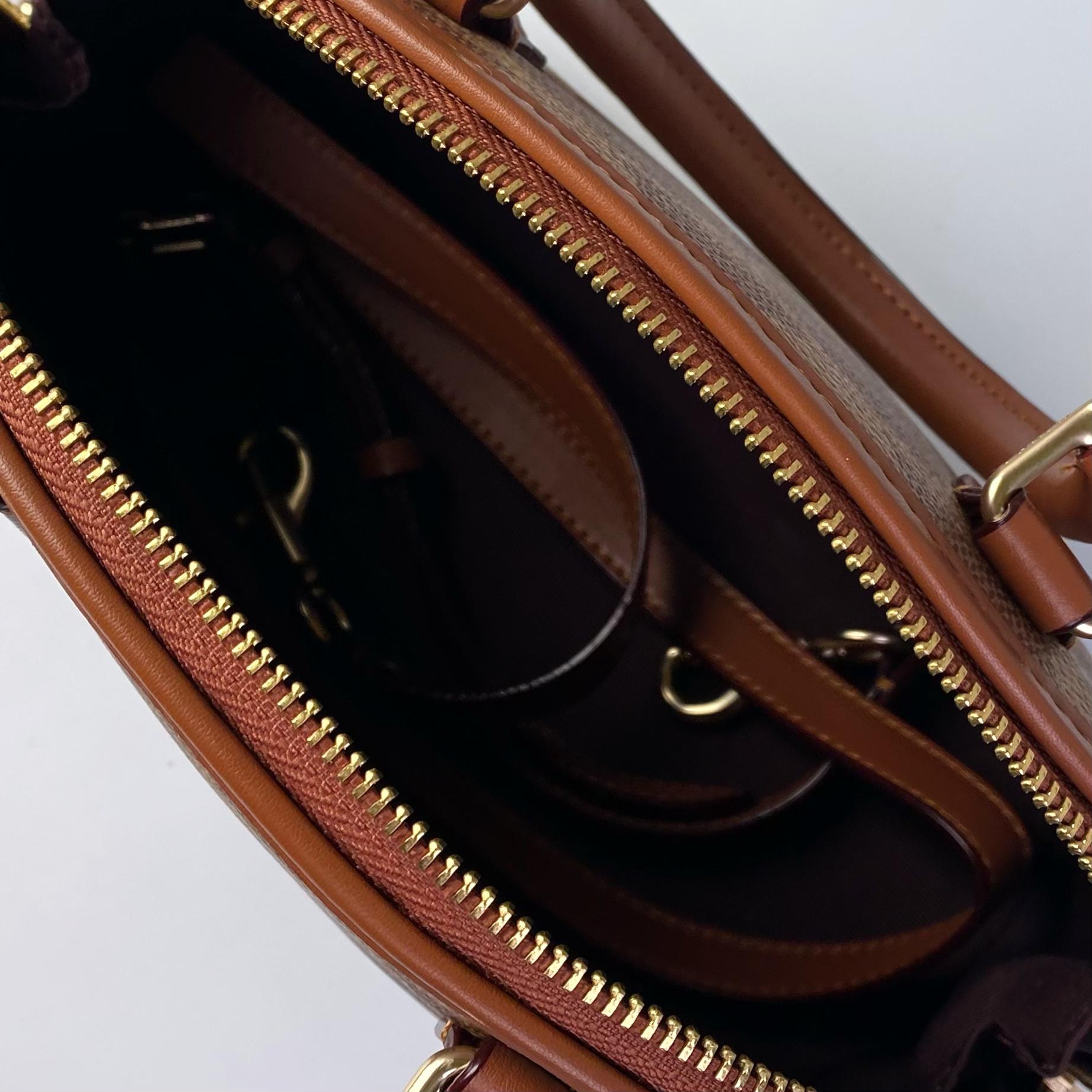Túi Coach Sabrina Satchel Bag In Signature Canvas DS Brown